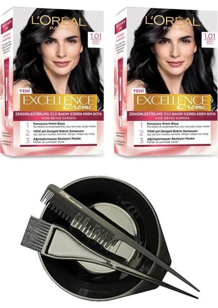 L'Oréal Paris Loreal Excellence Saç Boyası 1,01 x2+Saç Boyama Seti