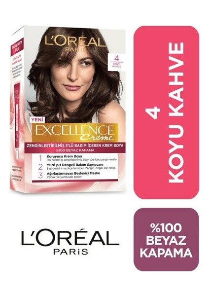 Loreal Excellence Saç Boyası 4 x2+Saç Boyama Seti
