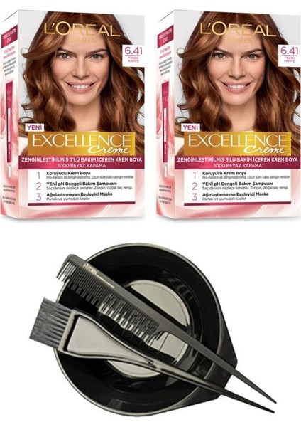 Loreal Excellence Saç Boyası 6.41 x2+Saç Boyama Seti