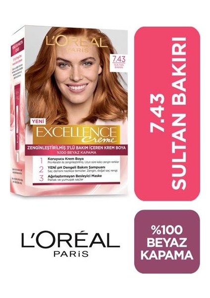 L'Oréal Paris Loreal Excellence Saç Boyası 7.43 x2+Saç Boyama Seti