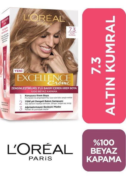 L'Oréal Paris Loreal Excellence Saç Boyası 7.3 x2+Saç Boyama Seti