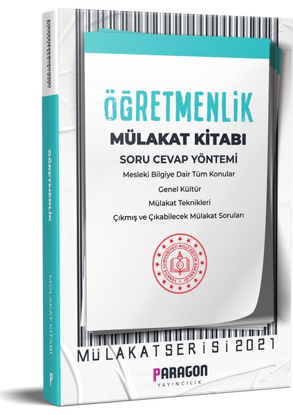 2021 - Paragon Yayıncılık Öğretmenlik Çıkmış Sorularla Mülakat Kitabı