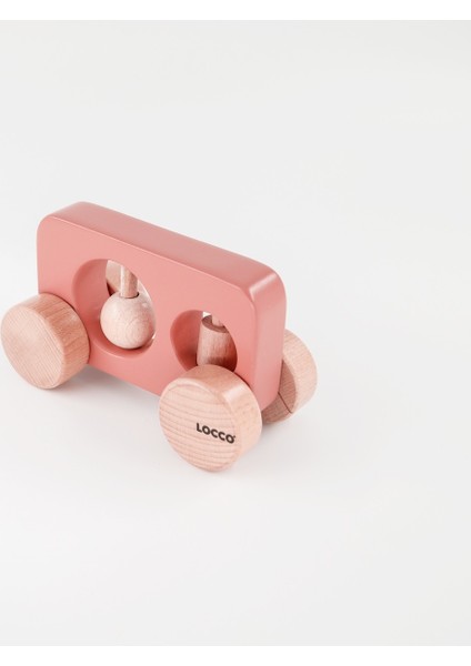 Ahşap Dikdörtgen Araba Pembe