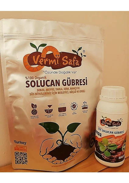 Organik Solucan Gübresi 2kg KATI+500 ml Sıvı