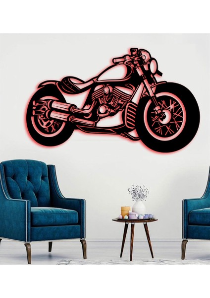 LED Işıklı Tablo Harley Motor Modeli