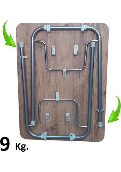 Pratik Katlanır Ayaklı Mutfak Yemek Masası Balkon Ders Çalışma Piknik 60x90cm