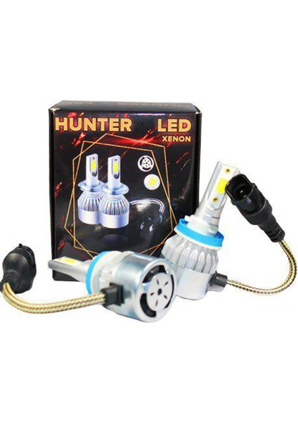 H4 LED Xenon Far Ampul Beyaz Şimşek Etkili 6000K 4400L - Hunter