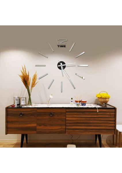 Dekoratif Duvar Saati-18 (Gümüş)