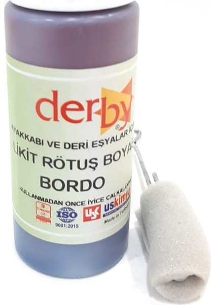 Deri Eşya,ayakkabı,direksiyon Rutuş ve Boyası Bordo +Uygulama Süngeri