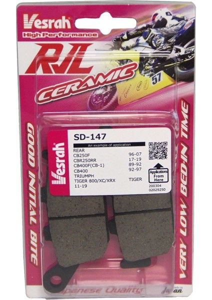 Honda FES 250 FORESIGHT Seramik Fren Balatası Arka (1999-2007)