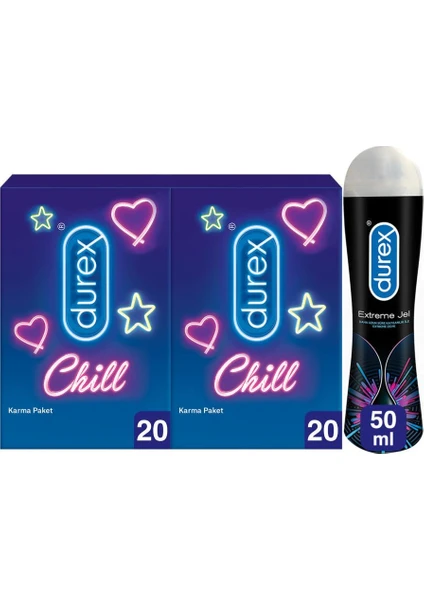 Chill Karma Prezervatif Ekstra Avantaj Paketi 40’lı + Durex Extreme Jel 50 ml