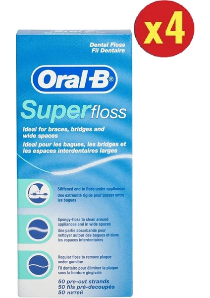 Diş Ipi Super Floss 50 Adet x 4