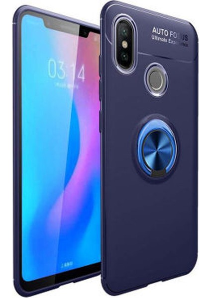 Xiaomi Mi 6x Kılıf Renkli Yüzüklü Manyetik Silikon Kapak Mavi