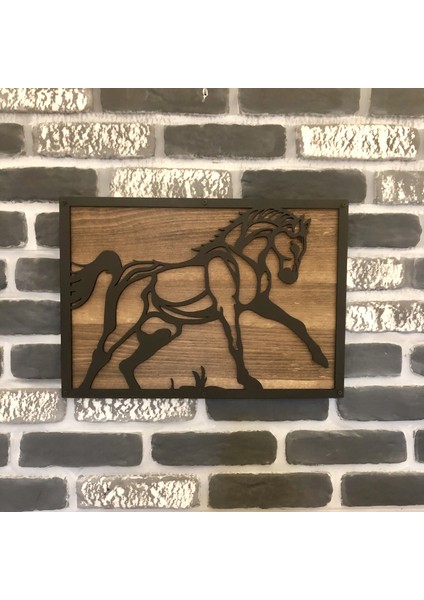 Dekoratif Ahşap At TABLOSU(70X49CM)