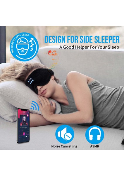 Uyku Kulaklıkları 3D Uyku Maskesi Bluetooth 5.0 Kablosuz Müzik Göz Maskesi fiyatları