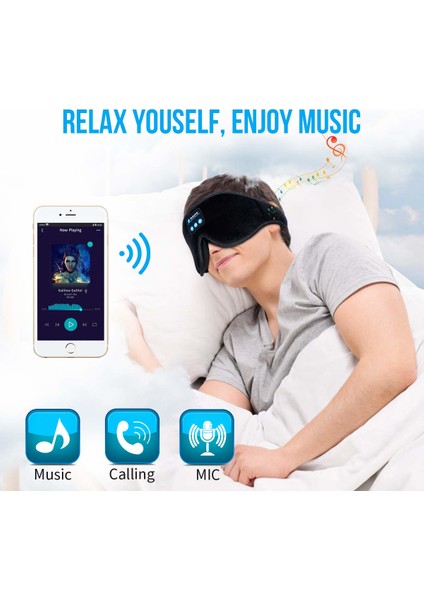 Uyku Kulaklıkları 3D Uyku Maskesi Bluetooth 5.0 Kablosuz Müzik Göz Maskesi fırsatları