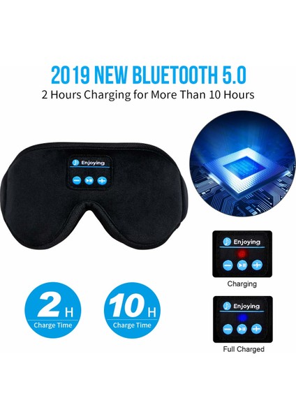 Uyku Kulaklıkları 3D Uyku Maskesi Bluetooth 5.0 Kablosuz Müzik Göz Maskesi indirimleri