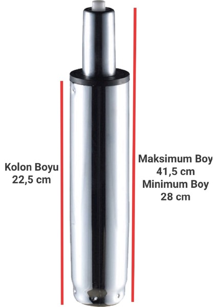 Elayce Ofis 140'LIK Krom Amortisör Ofis Koltuğu Yedek Parçası