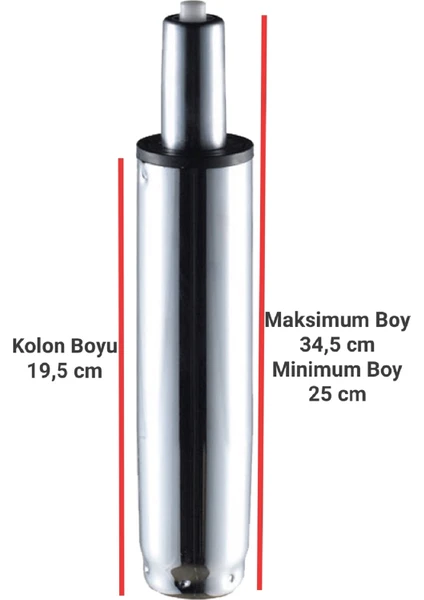 Tura Ofis 100'LÜK Krom Amortisör Ofis Koltuğu Yedek Parçası