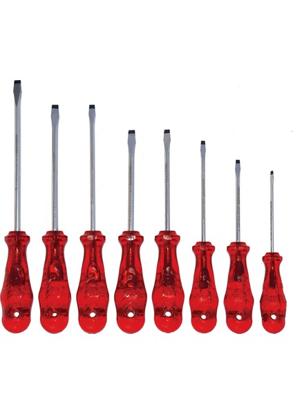 Izeltaş Kraft Seri Düz Uçlu Tornavida Seti (8 Parça)