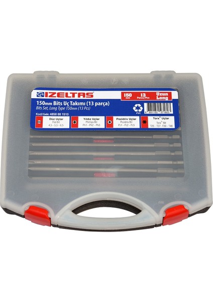 Izeltaş 150MM Uzun Bits Uç Takımı (13 Parça)