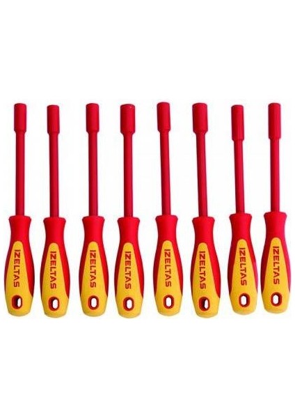 Izeltaş 1000V Süngüsü Izoleli Lokma Uçlu Tornavida Seti (8 Parça)