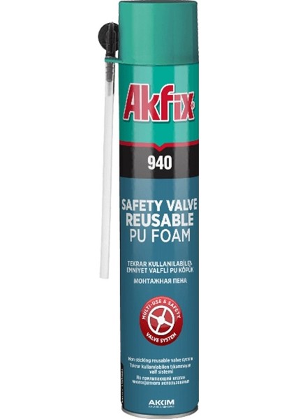 FA010 940 900ML Mekanik Emniyet Valfli Poliüretan Köpük