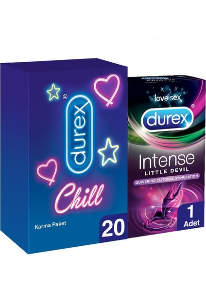 Chill Karma Paket Prezervatif 20’li+ Durex Little Devil Titreşimli Halka