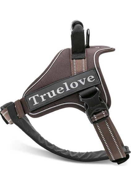 Oxford Kumaşlı, Esnek Yumuşak Süngerli Kahverengi Göğüs Tasması