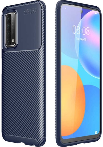 Huawei P Smart 2021 Kılıf Rugged Armor Darbe Emici Uzun Ömürlü Dayanıklı Parmak İzi Yapmaz Karbon Tasarım Negro Silikon Kapak