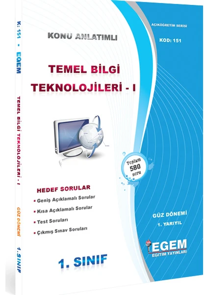 Egem Eğitim Yayınları Temel Bilgi Teknolojileri-1 Konu Anlatımlı Soru Bankası Güz Dönemi(1. Yarıyıl)