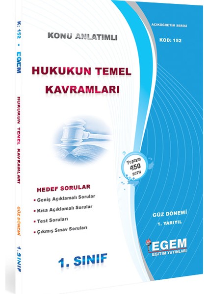 Hukukun Temel Kavramları Konu Anlatımlı Soru Bankası -Güz Dönemi(1. Yarıyıl)