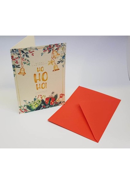 - Ho Ho Ho - Kartpostal Tebrik Kartı ve Zarf