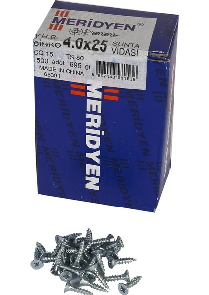 Sunta Vidası 4 x 25 mm 500 Adet