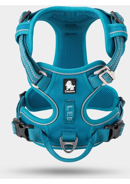 Alüminyum D-Halkalı, Ergonomik, Mavi Göğüs Tasması