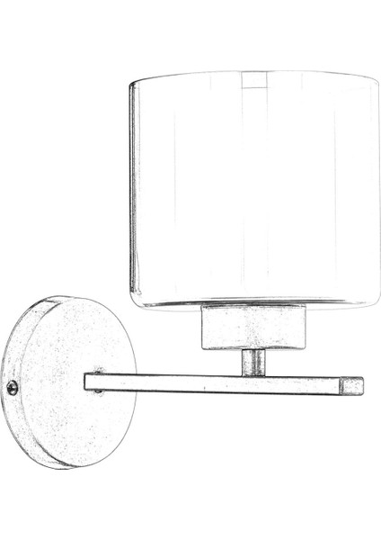 AP-65245-1E Eskitme Kaplama Aplik E27 Metal Cam 20x27cm