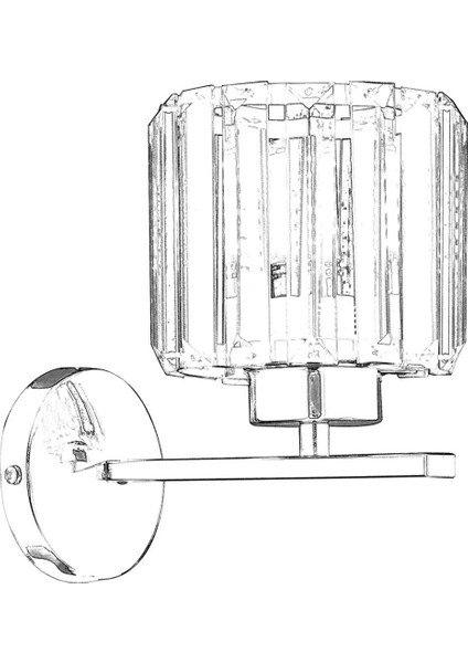 AP-65244-1K Krom Kaplama Aplik E27 Metal Kristal 20x27cm