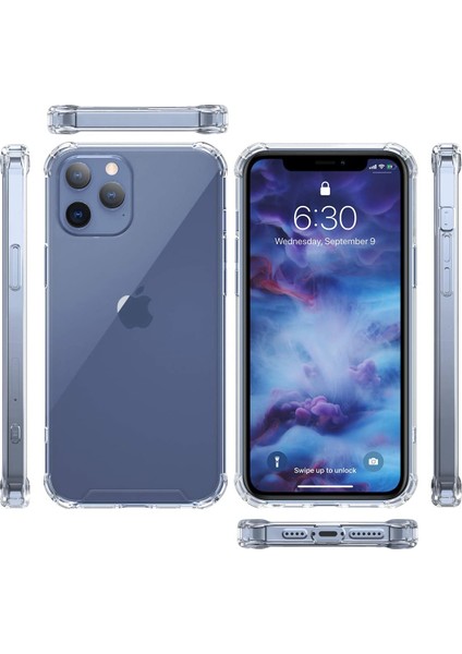Apple iPhone 12 Pro Max Kılıf Şeffaf Airbag Antishock Köşe Korumalı Silikon Kapak