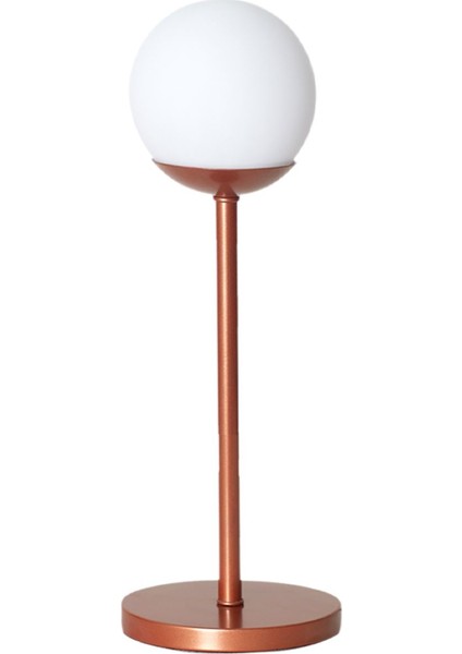 Glob Bakır Metal Gövde Beyaz Camlı Tasarım Masa Lambası fiyatları