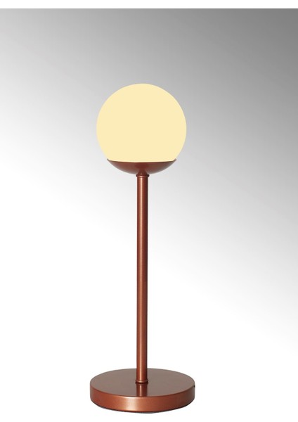 Glob Bakır Metal Gövde Beyaz Camlı Tasarım Masa Lambası indirimleri