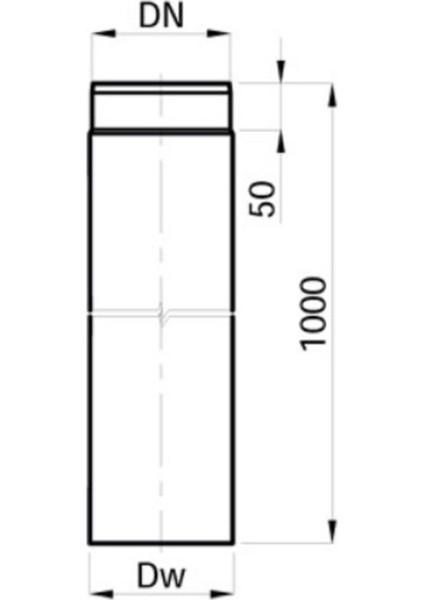 Soba Borusu, Çelik Sac, Antrasit, 2 mm Kalınlık 15 cm Çap , 50 Cm. Uzunluk