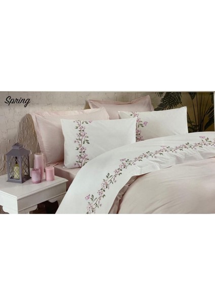 Çift Kişilik Nakışlı Boutıqıe Spring Nevresim Takımı