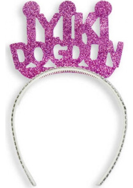 Taç Evadan Simli Taşlı Iyiki Doğdun Mor P1