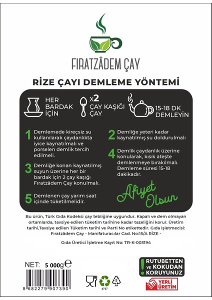 Fıratzadem Siyah Dökme Çay 5 kg