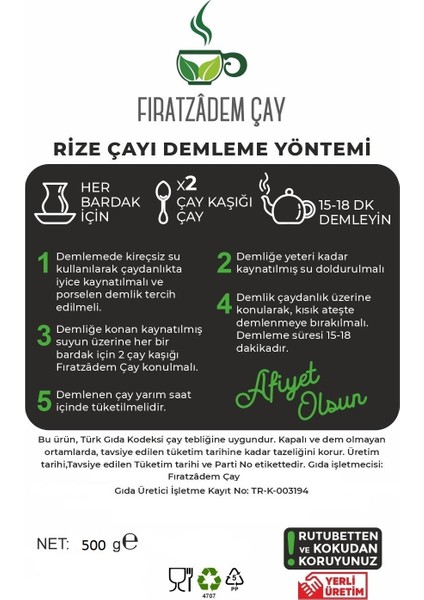 Fıratzadem Siyah Dökme Çay 500 gr