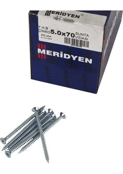 Meridyen Sunta Vidası 5 x 70 mm 200 Adet