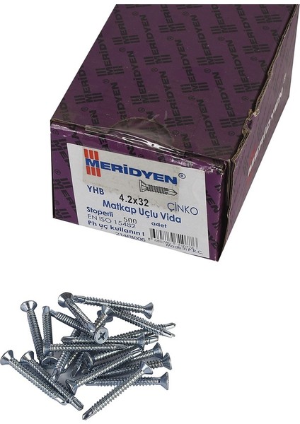4.2 x 32 mm Meridyen Yhb Matkap Uçlu Vida 500 Adet