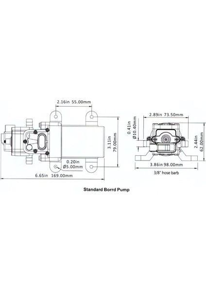 Hidrofor Pompası 4.3 Lt. / Dak 12 V 35 Psi