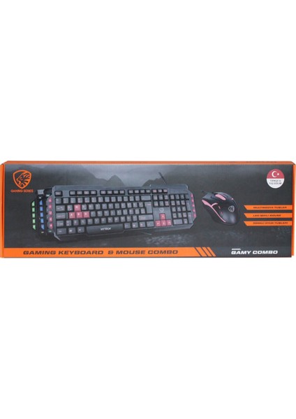 Hyk-46 Gamy Combo USB Q Oyuncu Klavye + Mouse Seti Siyah-Yeşil