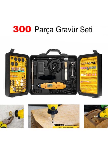 Gravur Aleti 6 Kademeli Devir Ayarlı 300'lü Set